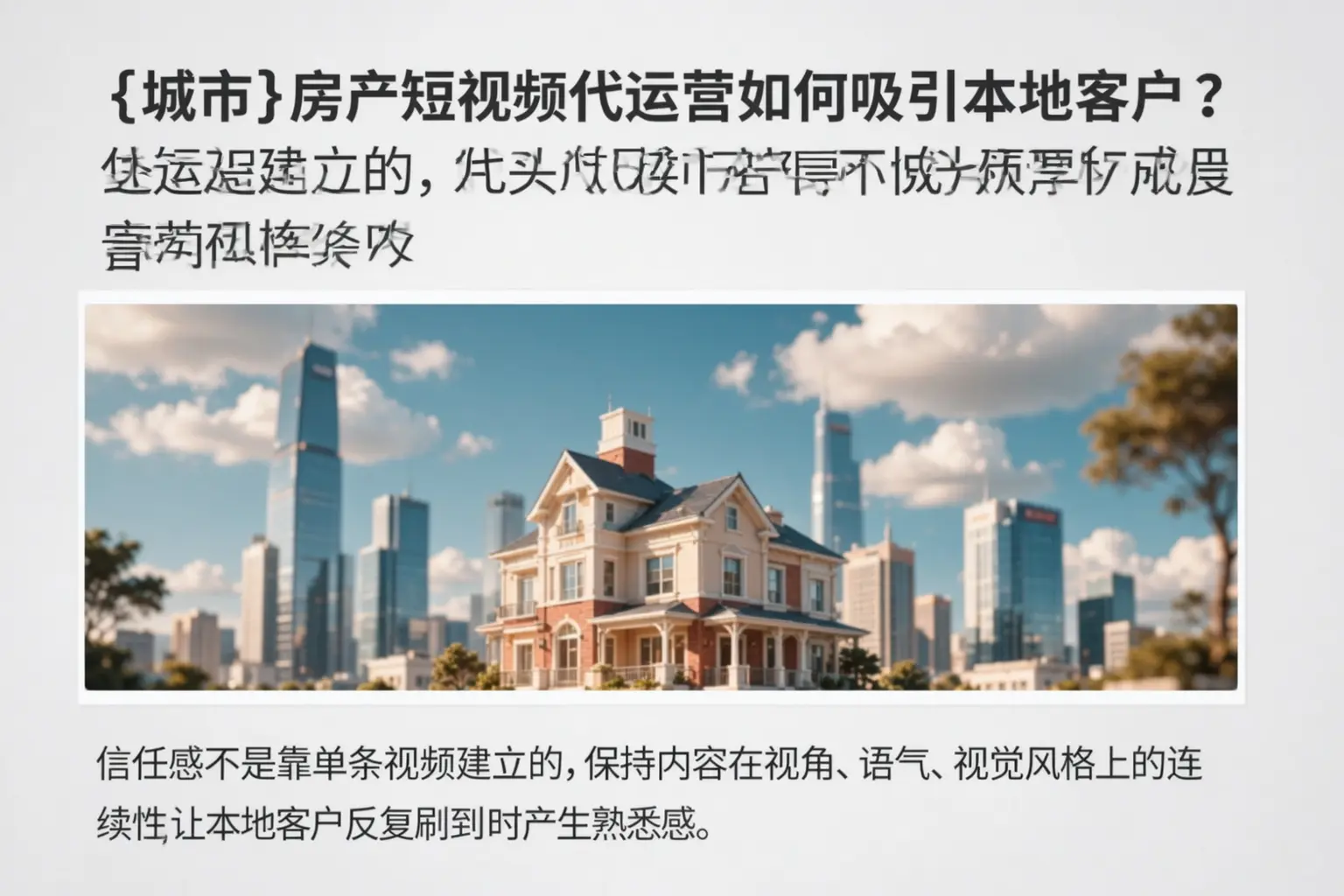 尖草坪房产短视频代运营如何吸引本地客户?